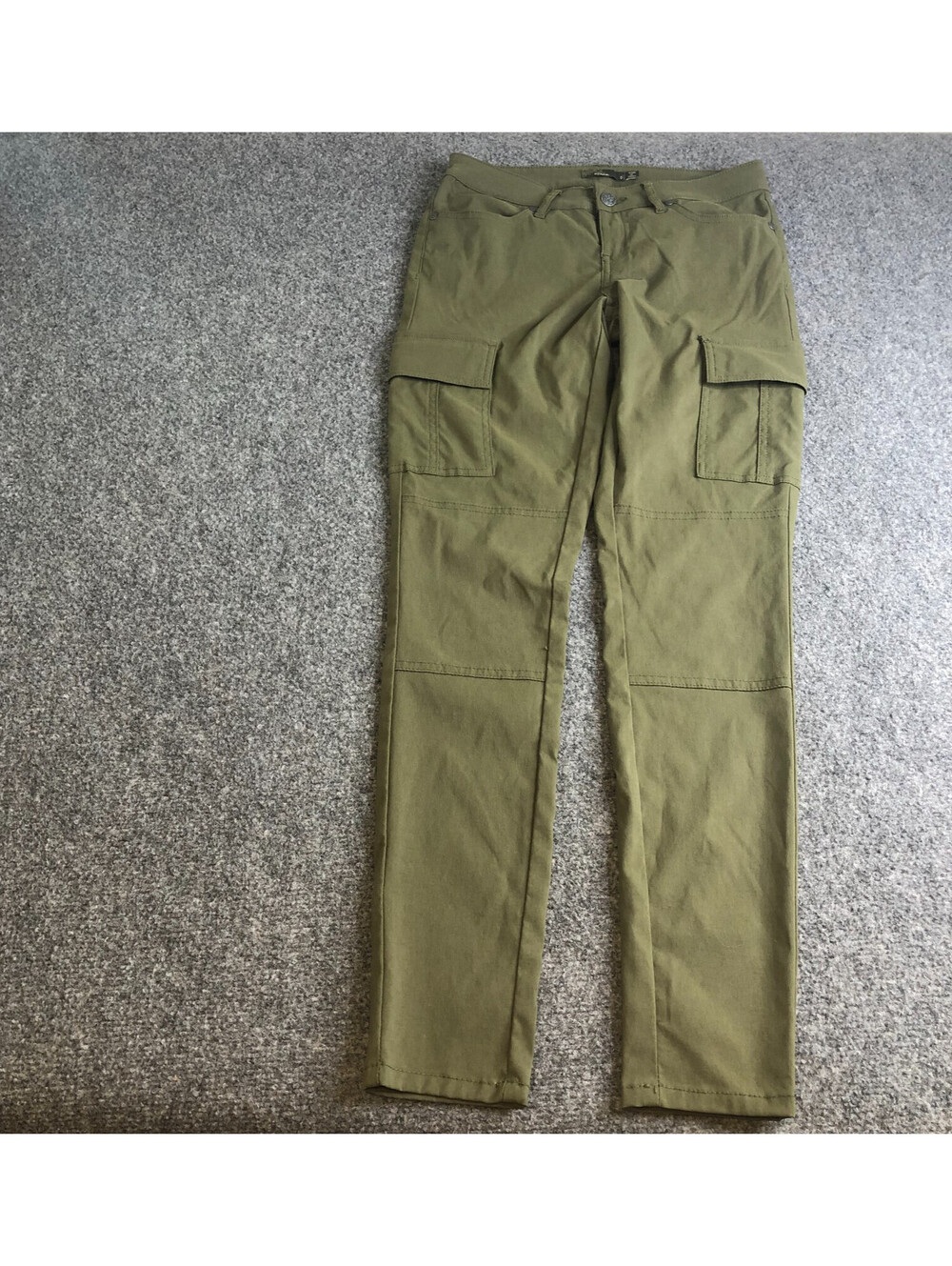 PrAna Meme Pants Womens 0 Green Stretch Slim Cargo Nylon Hiking Outdoor Hike